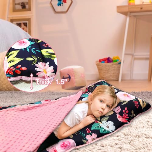 Jundetye Todddler Nap Mat With Pillow And Plush Blanket, Kids Sleeping Bags For Preschool Daycare thumb #4