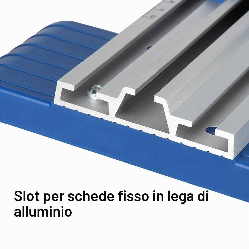 Guida per sega circolare Binario di guida per taglio per lavorazione del legno Lega di alluminio Plastica tecnica Binario guida per sega circolare multifunzionale Gamma di taglio regolabile 0-65 cm