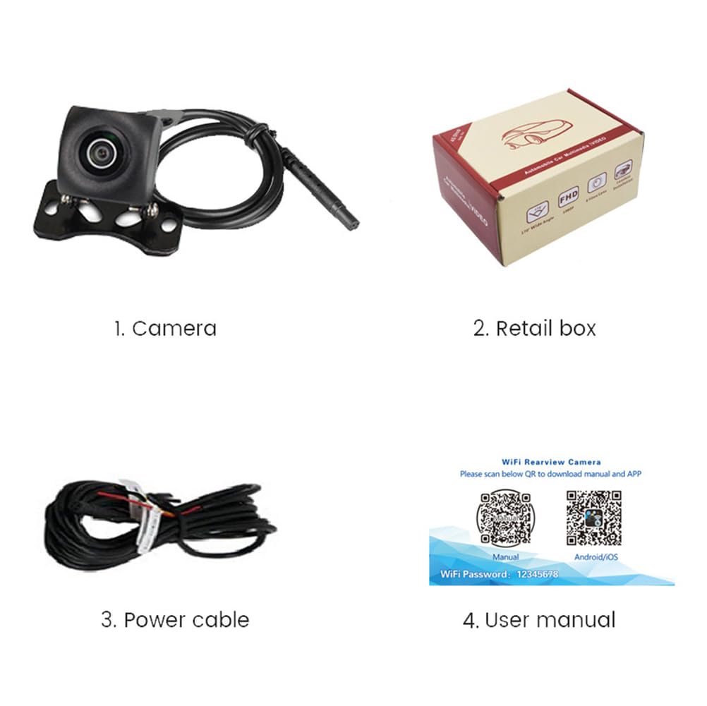 Telecamera Retromarcia Wireless K7PRO – Visione Notturna 720p, Angolo 118°, Impermeabile IP68 Con Lente In Vetro