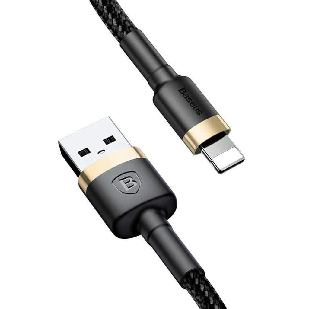 Cable Cafule - Cable USB a Lightning, 2,4 A, 1 m (Dorado/Negro)