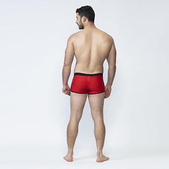 Taddlee Men's Swimwear Sexy Swim Boxer Square Cut Briefs Trunks Swimsuits Bikini (US, Alpha, Large, Regular, Regular, Red)
