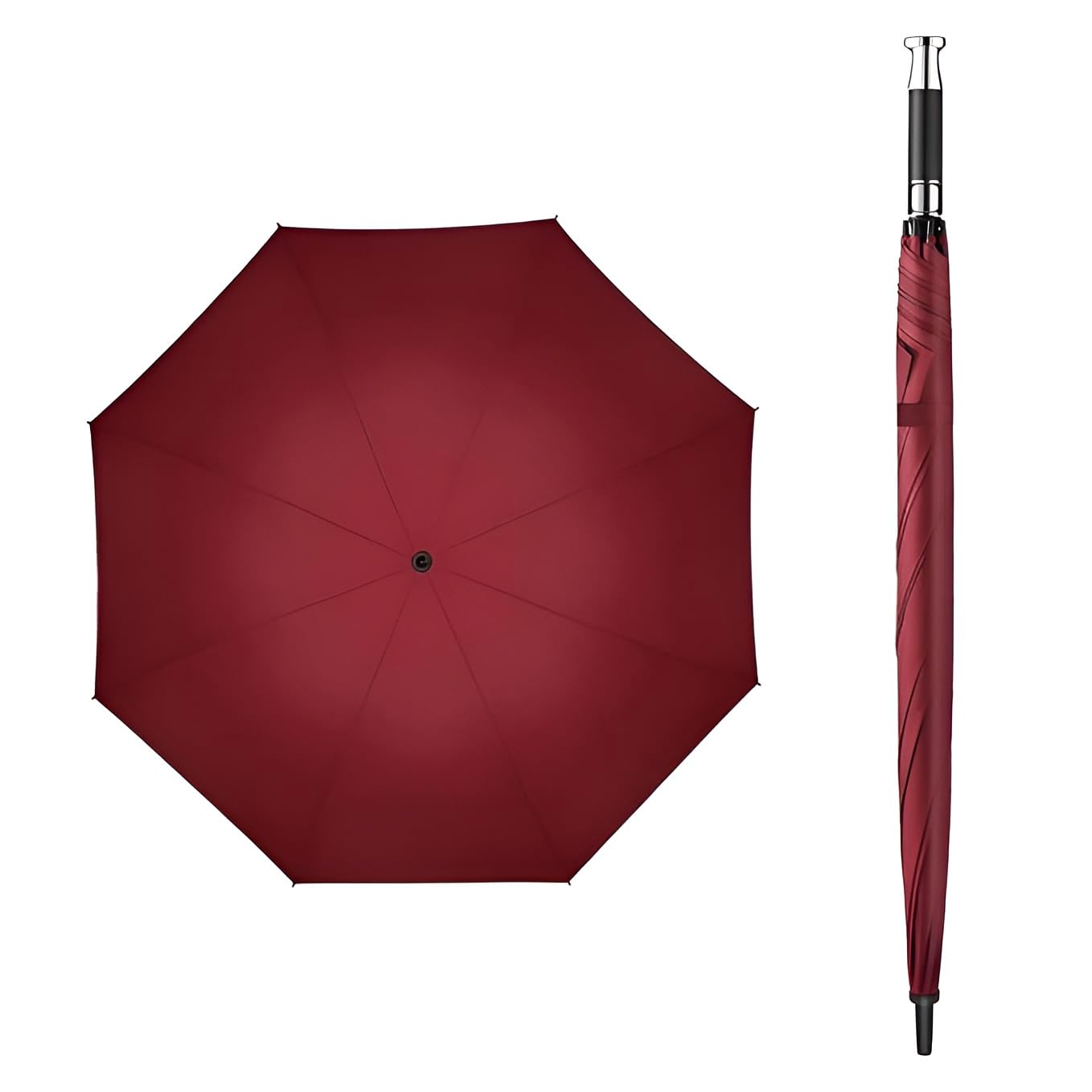 ZEPOLI Long Golf & Wood Handle Umbrella Automatic Foldable Easy One-Hand Auto Open/Close Rain & Sun Protection for Men, Women & Family Travel Every Day