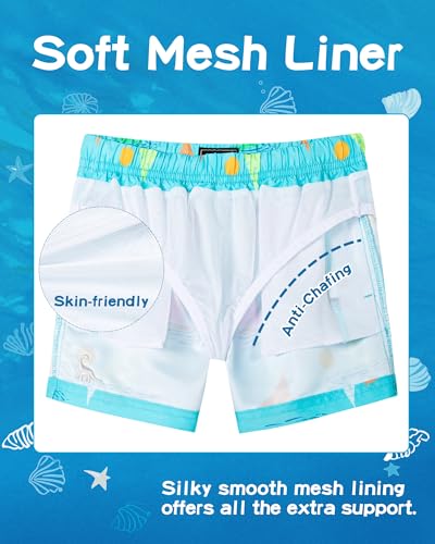 Image of SURF CUZ Boys Swim Trunks Toddler Swim Shorts UPF 50+ Bathing Suit for Boy Swimsuit Quick Dry Mesh Beach Boardshorts Swimwear