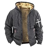 Thermo Jacke Herren 3 In 1 Jacke Herren Herren Jacken Übergang Fleece Futter Decken Kapuzenjacke Mit Reißverschluss Sweatjacke Mit Kapuze Thermo Fleecejacke Herren Steppjacke (Dunkelgrau, M)