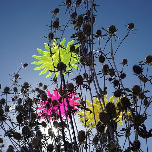 Smiling Sun SunCatcher Garden Decor, Set of 3 Large Decorative Garden Stakes, 75cm/29.5 inch high Outdoor Yard Accessory - Image 2