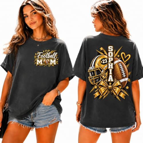 Personalized Football Mom T Shirt, Custom Comfort Colors Tee for Women, Game Day Apparel, Senior Football Mom Shirt, Sports Parent Outfit, High School Football Season Gift 2027