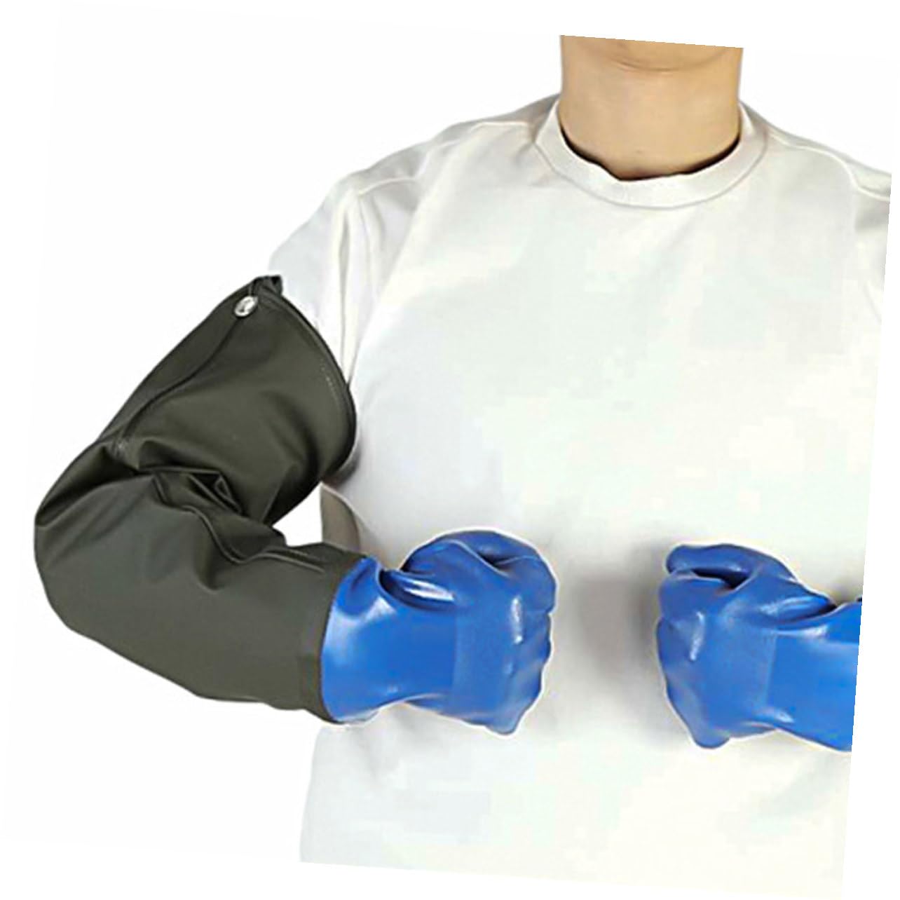Toddmomy Guantes de Goma Industriales de Pvc Resistentes al Ácido Aceite, Alta Protección y Resistencia Antideslizante Industria del Aceite