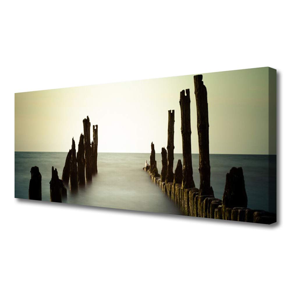 Tableau décoration paysage mer pour sublimer votre salon avec une toile moderne 125x50cm