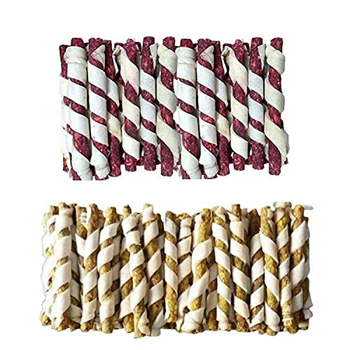Image of Rawhide Spiral Munchy Sticks 2 Kg Dog Treat For All Breed Sizes (1 Kg Mutton And 1 Kg Chicken), All Life Stages