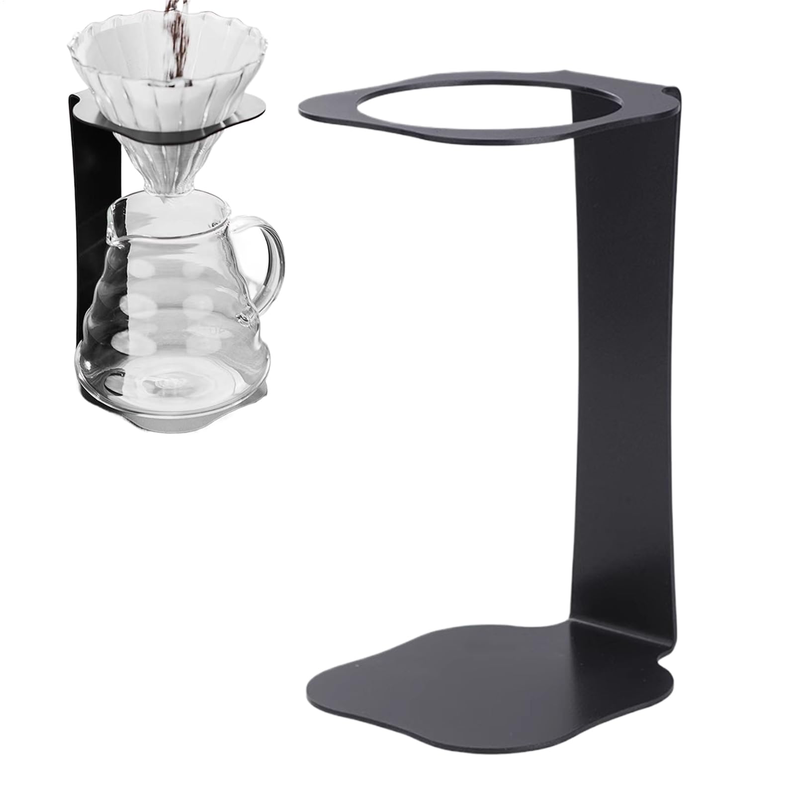 Kaffee Pour-over Station, Tragbarer Kaffeemaschinen Ständer, Kompakte Multifunktions-Filterstation mit Untersatz