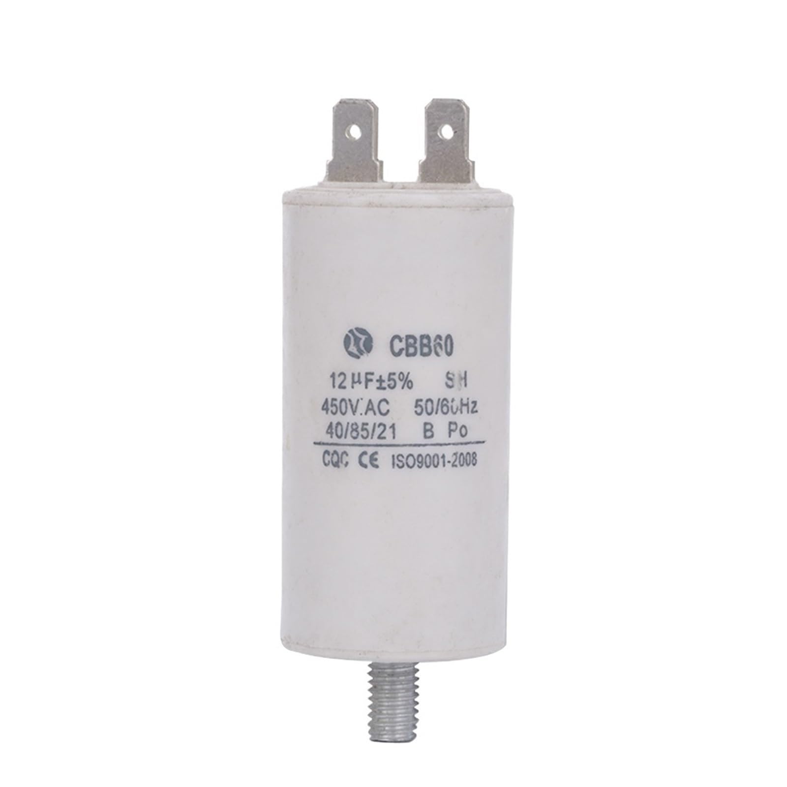 Condensador de arranque de motor en funcionamiento CBB60 450V AC 12uf, cuatro 4 pines con tornillo inferior for bomba de agua de máquina eléctrica