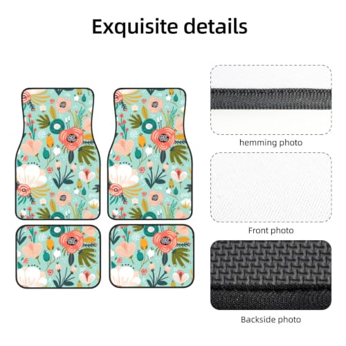 Alfombrillas de coche antideslizantes que solucionan el desgaste del suelo con flores coloridas 3