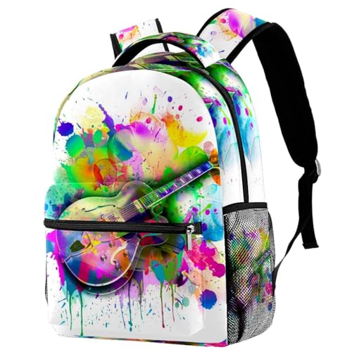 Sac à dos ergonomique 40cm motif guitare avec poches renforcées