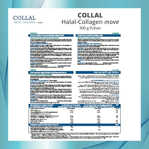 Collal® Halal-Collagen - move - Premium Collagen Pulver 300 g Doypack, Kollagen Pulver mit bioaktiven, halal-zertifizierten Collagen-Peptiden, 30 Portionen mit sehr hoher Bioverfügbarkeit