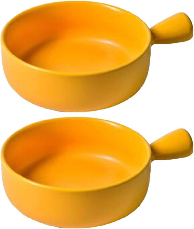 2 Pcs Bread Baking Tray Baking Plate Milk Boiling Pot Cake Bowl Broiler Safe Bowl Griddle pan Chocolate Pot Fruit Dish Color Salad Plate Steak Decorate Baby