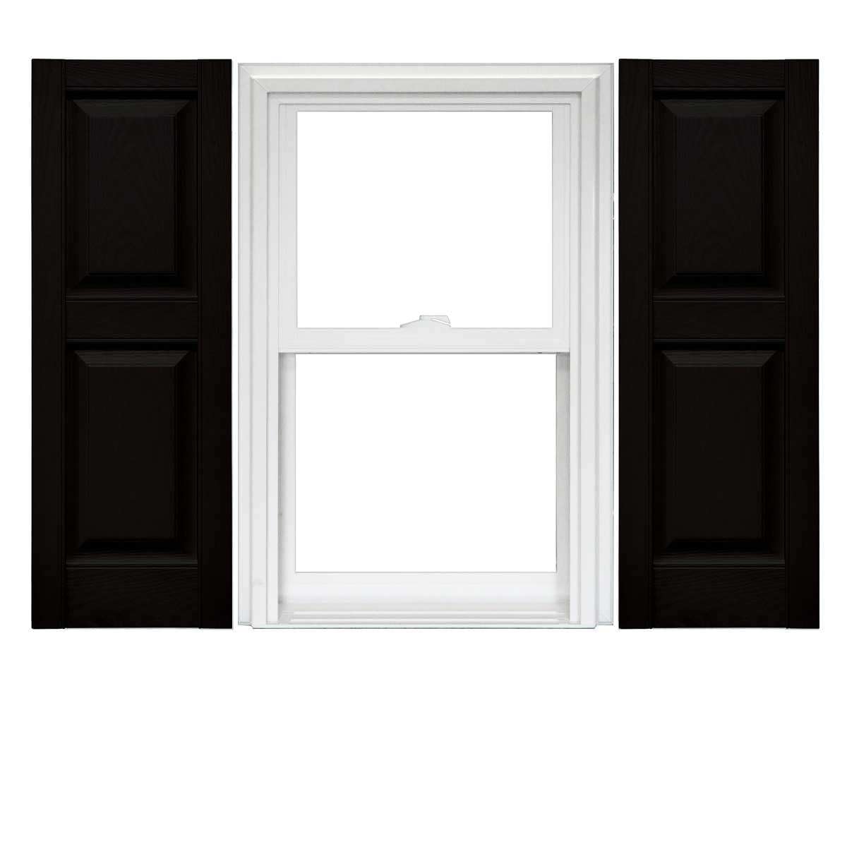 Mid America Raised Panel Vinyl Shutters (1 Pair) - 14.75 x 59 002 Black