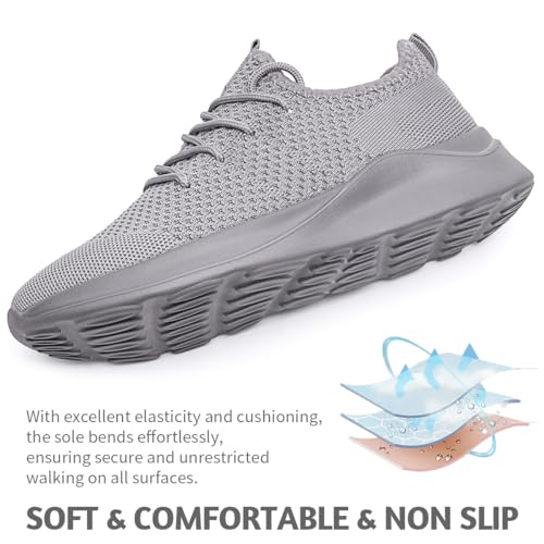 Image of Men's Running Walking Shoes Sneakers Tennis Fitness Athletic Shoes Non Slip On Sports Casual Workout Shoe Lightweight Comfortable Gym Fashion Breathable Mesh Trainer