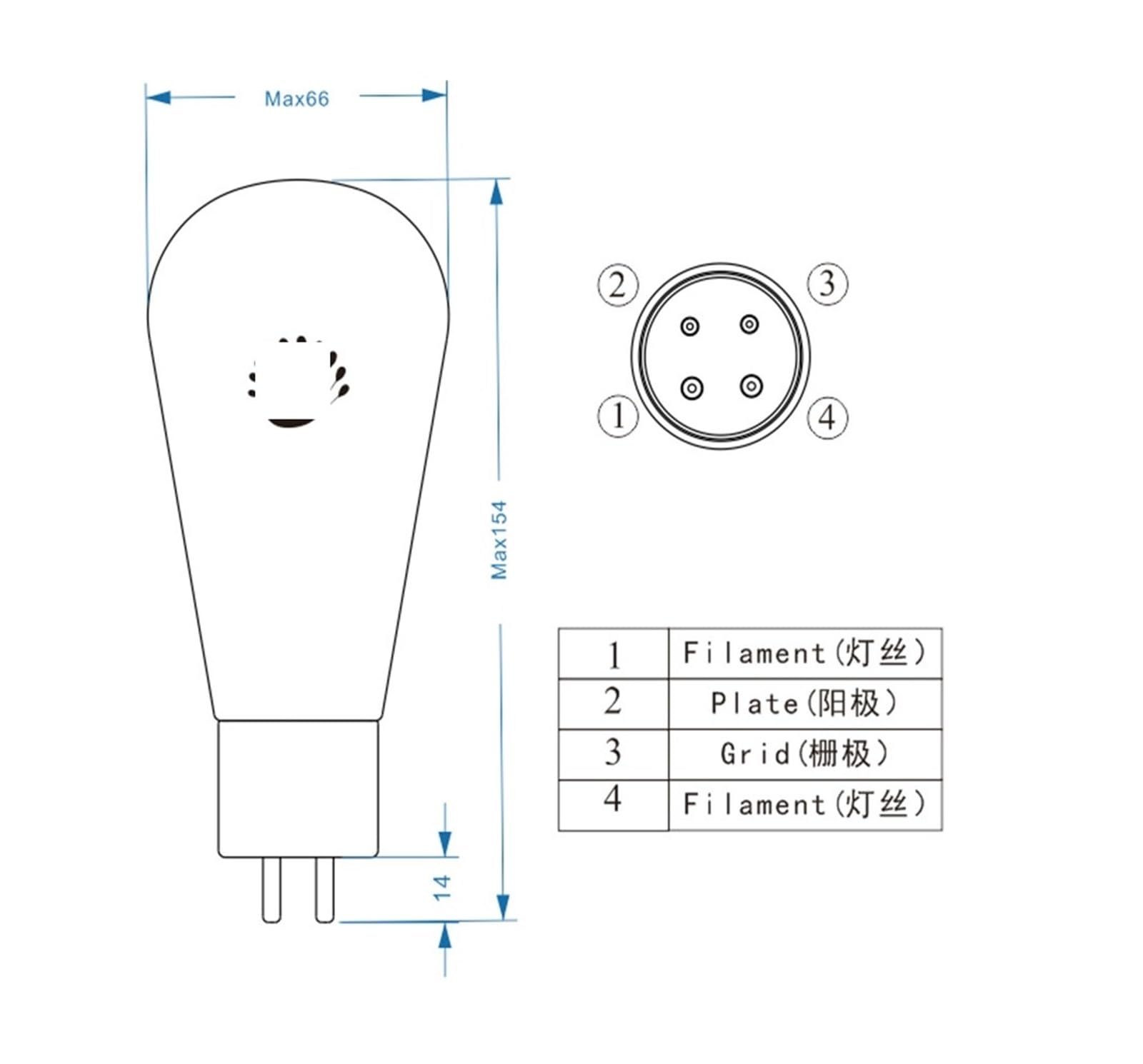LHXEQJAM 300B A300B Vacuum Tube Audio Tube Amplifier Kit DIY(1PCS)