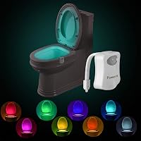 Powerole LED WC Világítás Mozgásérzékelővel - 8 Színű Fényváltós Toalett Lámpa, Elemes Fürdőszobai Éjszakai Fény Gyerekeknek 1