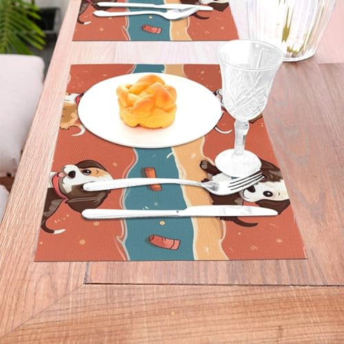 Set de table antidérapant lavable en PVC anti-rayure pour salle à manger - 5