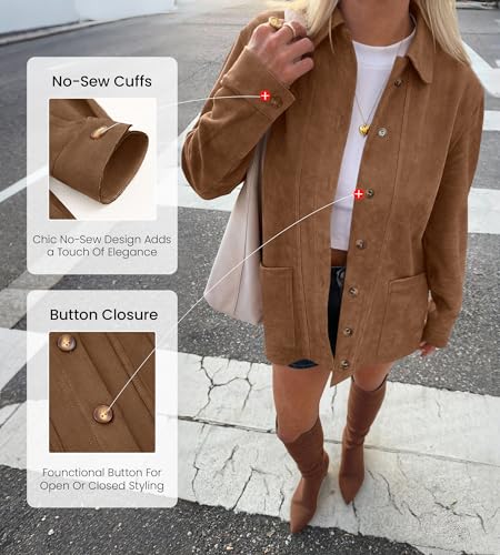 BTFBM Faux Suede Jacket Women Fall Fashion 2025 Leather Jackets Long Sleeve Button Down Winter Coats Shackets Outerwear4