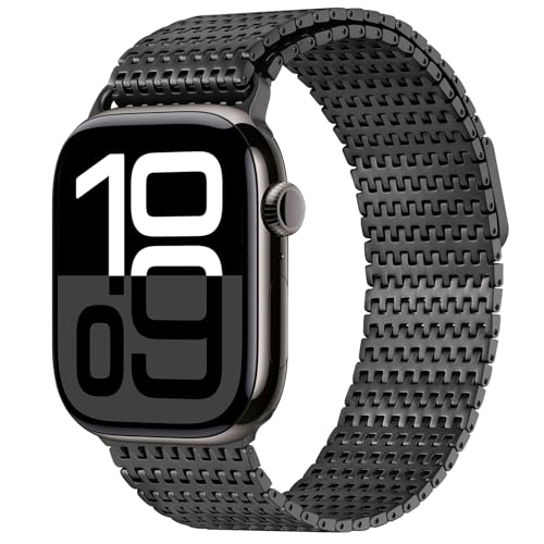 Bracelet en métal magnétique pour Apple Watch 42mm 41mm 40mm 38mm noir