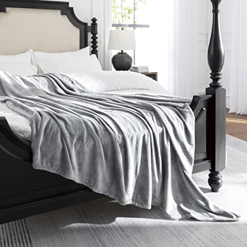 Jiahannha Fleece Blanket King Size Grey 108 By 90 Inches Throw Blankets For Bed Sofa Couch 280Gsm,Super Soft Cozy And Luxury Bed Blanket For All Season #TOP7