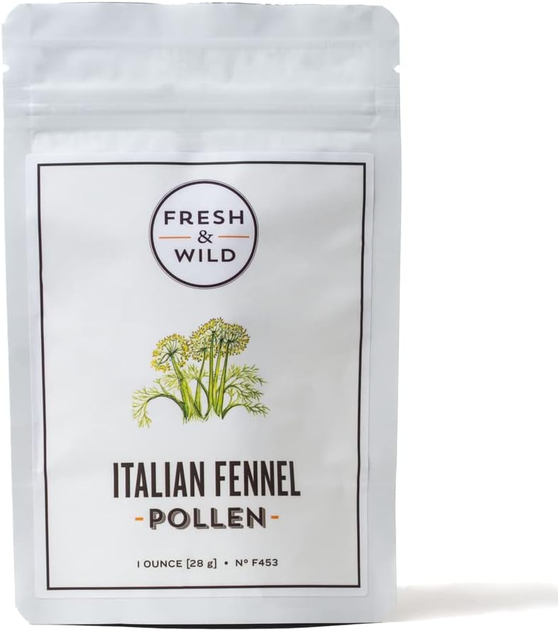 Fresh & Wild | Wild Italian Fennel Pollen | Vegan, Gluten-Free | Great with Rice, Pasta, Risotto, Marinades, Meat & Fish, or Even Sauces | 1 oz | Gourmet, Chef-Inspired Ingredients