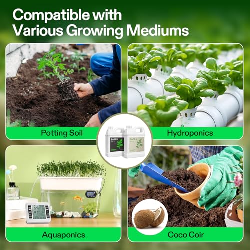Image of VIVOSUN Liquid Nutrients Base A & B Bundle, Grow Big Hydroponic Fertilizer, Supports Vegetative and Flowering Stages for Outdoor, Indoor Plants, Best Plant Food, Set of Quarts (Pack of 2)