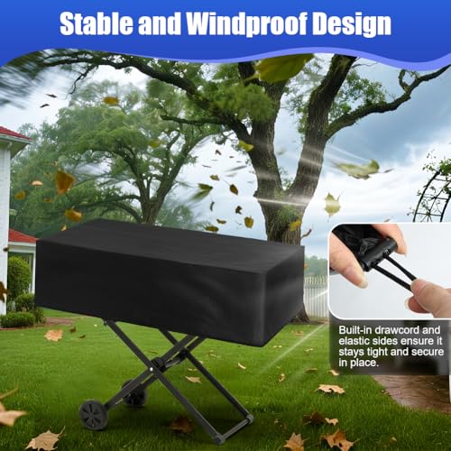 OFFCUP Grillabdeckung Wetterfest, Grill Abdeckhaube, 210D Oxford, Gasgrill Grillabdeckung Abdeckplane Reißfest BBQ Cover, Winddicht, UV-Beständiges, Rost und Schimmel(106 * 58 * 46cm)