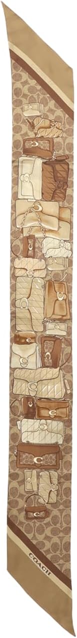 COACH womens Stacked Tabby Printed Wide Silk Skinny - Image 3