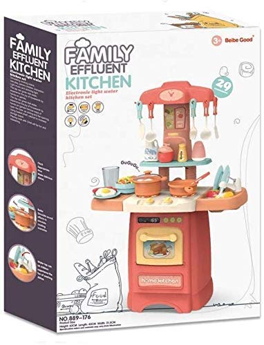 Black Foru Electronic Kitchen Activity Set with Light and Sound 29 Pieces Kitchen Accessories Set for Kids (29 pcs Brown) 2