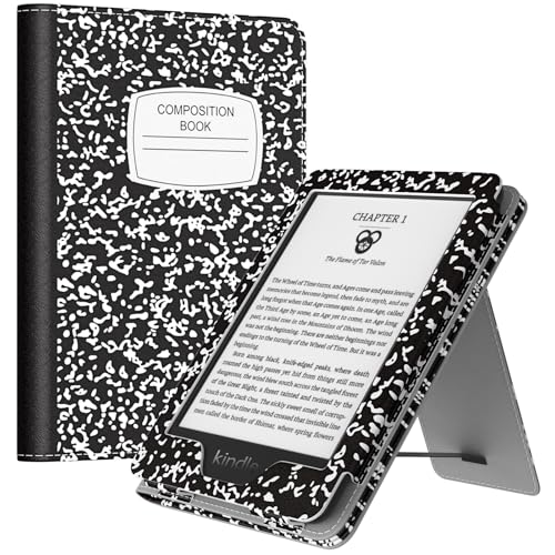 Image of MoKo Case for All-new 6 inch Kindle(11th Generation, 2024 /2022 Release) /(10th Gen,2019) /Kindle(8th Gen, 2016), Ultra Lightweight PU Shell Cover with Auto Wake /Sleep for Kindle 2024, Notebook Black