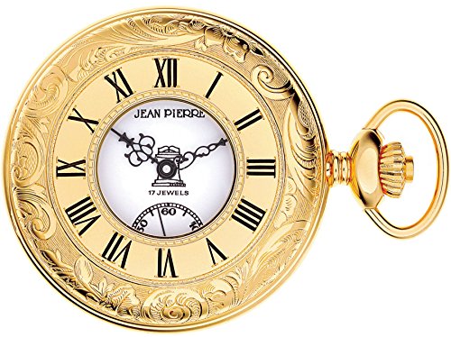 I LUV LTD Masonic Half Hunter with Pocket Watch Gold Plated Ornate Masonic Icons