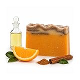 Jabón Artesanal Naranja y Canela Savia de Alma – Jabón Natural Aromático para Cara, Manos y Cuerpo | Con Aceites Esenciales | Limpieza Hidratante | Cosmética Sólida Vegana – 100 g