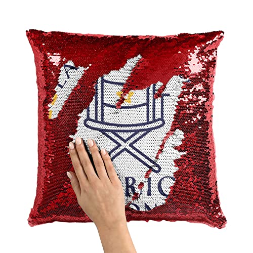 Coussin Sequin Paillettes Rouge déco cinéma pour comédienne de théâtre - 3