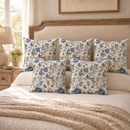 Image of Clasiko Cotton Cushion Covers 16x16 Inches Pack of 5 | Indigo Leaf