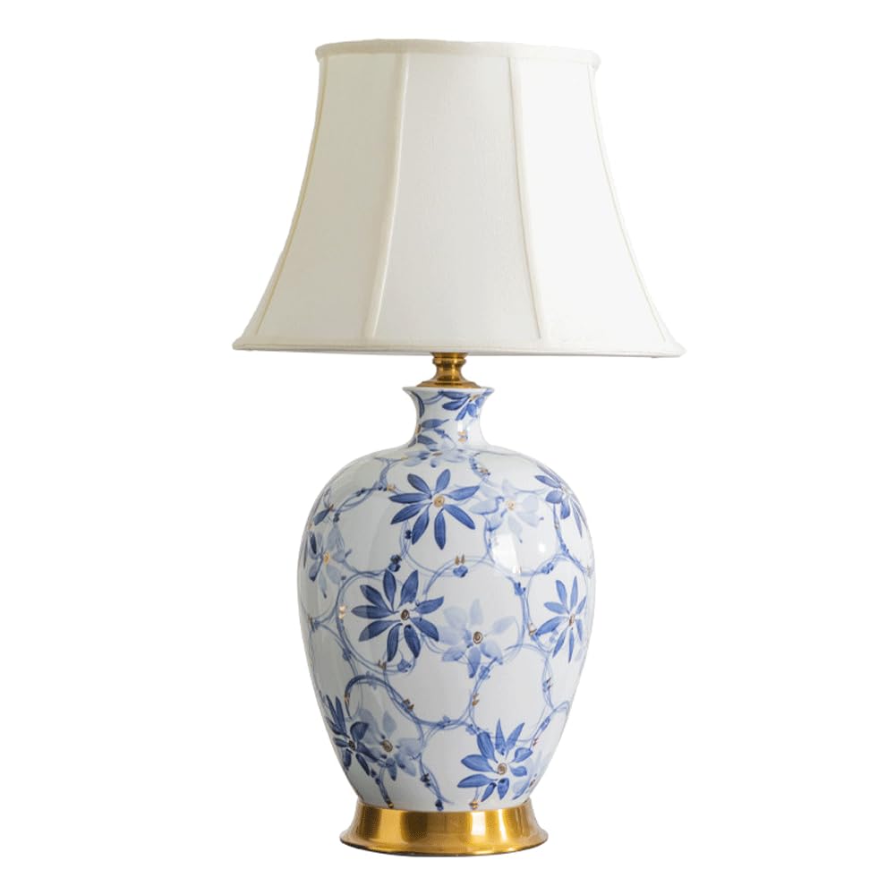 SANBDDLYY Elegant 27.5 Inch Ceramic Table Lamp - American Style Decorative for Living Room, Bedroom, and Hotel