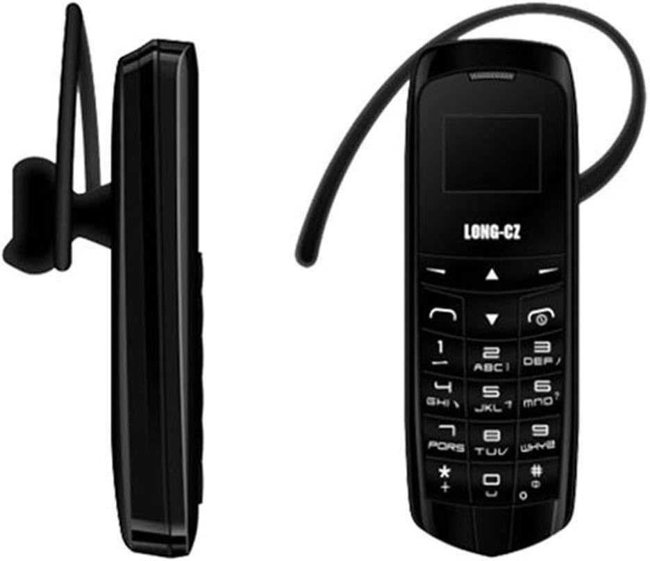 J8 GSM Unlocked Mini Mobile Phone Bluetooth dialer Earphone Voice Changer 0.66 inch Single SIM Card Cell Phone (Black)