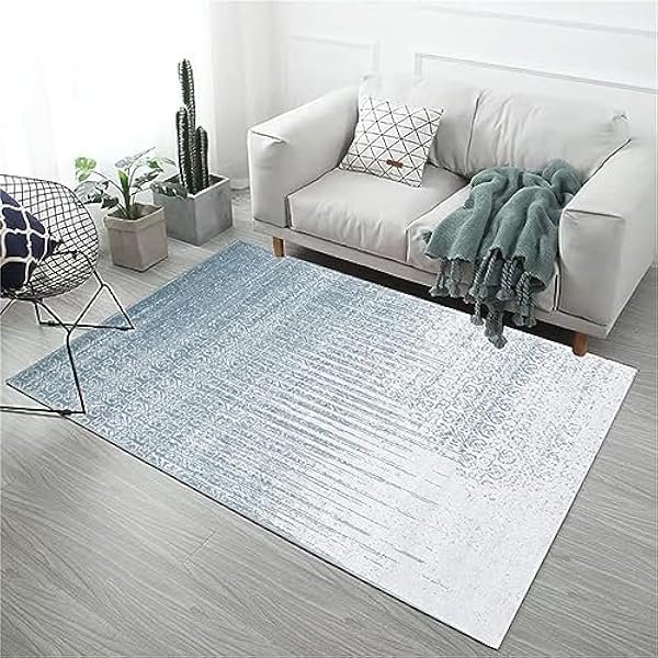 Gebied tapijten woonkamer tapijt, antislip zacht kristal fluwelen tapijt voor gemakkelijk schoon te maken, machinewasbaar tapijt voor woonkamer, slaapkamer, eetkamer wasbare tapijten (groen wit, 80 x
