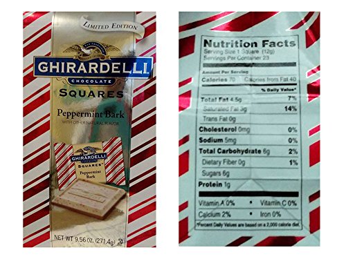 Ghirardelli Milk Chocolate Peppermint Bark Squares Limited Edition 9.56oz