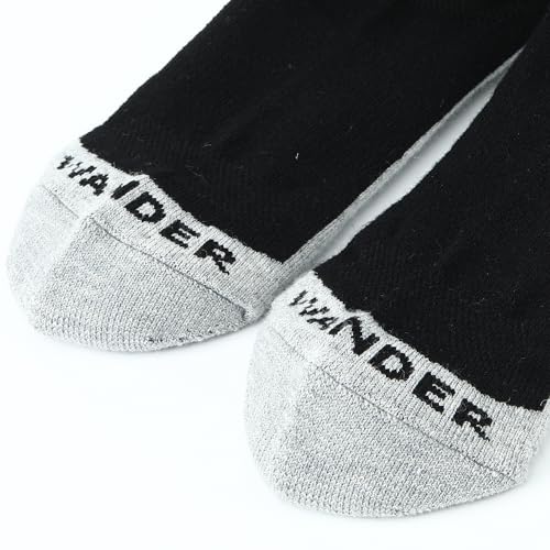 Image of WANDER Merino Wool Ankle Running Hiking Socks 3 Pairs Lightweight Cushioned Sweat-Wicking No Show Athletic Socks Men Women
