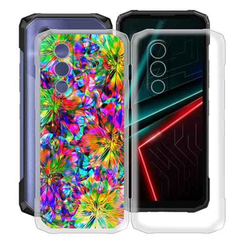 HGJTFANY for Doogee Blade 20 Turbo Case (6.60'), 2 Pcs Ultra-Thin Anti-Scratch Back Cover, Clear Silicone Shockproof Shell, Soft TPU Bumper Cover for Doogee Blade 20 Turbo - Clear + XT117