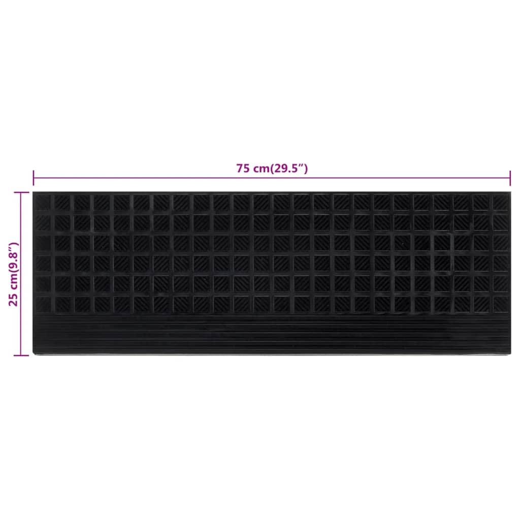 Juego de 10 alfombrillas de goma negra para escalones, 25 x 75 cm, con superficie antideslizante, diseño moderno, duradero y resistente, para escaleras, salón, pasillo