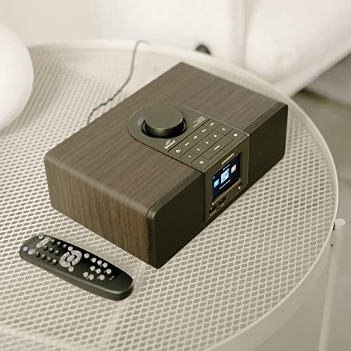 Image of Sangean WFR-32 Internet Radio /AUX /Bluetooth /Smart Local Radio Preference Management /USB Playback and Phone Charging Digital Wooden Cabinet Radio