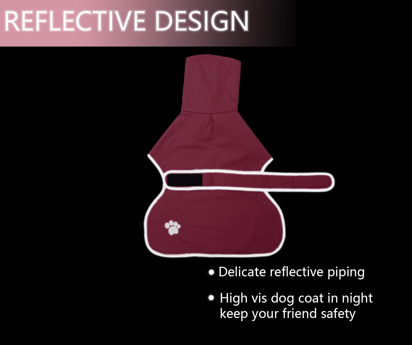 Geyecete Abrigo Invierno Impermeable para Perro Galgo, con Forro Polar cálido y Agujero del arnés, Térmico Chaquetas Ideal para Uso al Aire Libre, Perros medianos y Grandes-Rosa-L