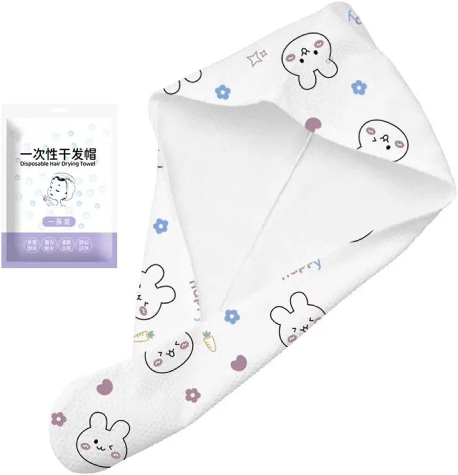 E I F E R 2Pcs Disposable Hair Drying Towel - Quickly absorbs Moisture and Dries Hair Towels for Travel, Gym, Hotel (Portable & Absorbent) (Pattern)