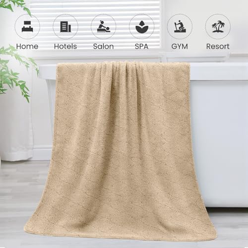 Image of JML Bath Towels, Pack of 4, 30 inchx60 inch, Large, Camel