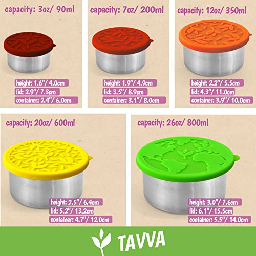 Tavva Bundle Dips Salad Dressing Container To Go – 3X1.5Oz Containers Earth Stainless Steel Food Containers [Set Of 5] #TOP3
