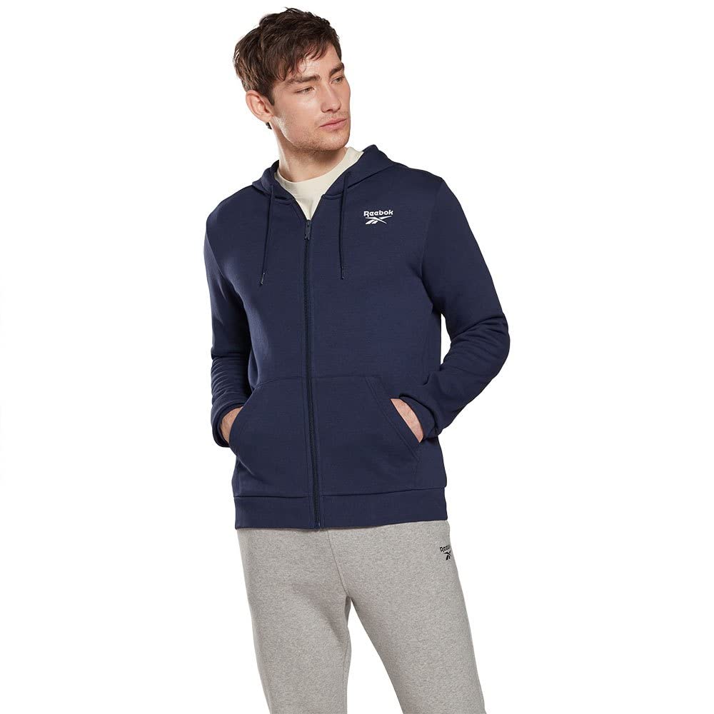 Chaqueta Reebok Identity Fleece para hombre sudadera con cremallera gris 8